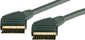 SCART σε SCART 21 pins όλα συνδεδεμένα 1.5μ ΜΕΤΑΛΛΙΚΟ ΕΠΙΧΡΥΣΟ
