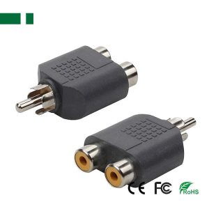 ANGA Adapter RCA αρσενικό σε 2x RCA θηλυκά