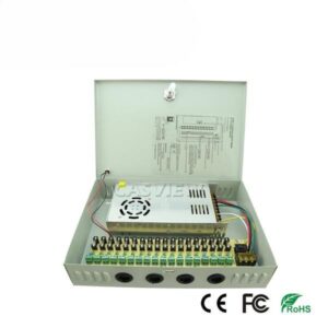 ANGA CP1209-30A-18 12V/30A/360W Σταθεροποιημένο τροφοδοτικό, 18 εξόδων – ΜΕΤΑΛΛΙΚΟ ΚΟΥΤΙ – ΡΥΘΜΙΖΟΜΕΝΗ ΕΞΟΔΟΣ