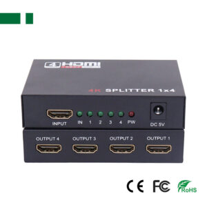 ANGA PS-1014-4K HDMI SPLITTER1/4 4K HD, 1εισόδου-4εξόδων 3D 1080P 60Hz με τροφοδοτικό