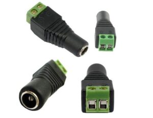 ANGA PS-N014 Βύσμα τροφοδοσίας DC θηλυκό (5,5mm/2,5mm) ιδανικό για χρήση με Κάμερες και Video Balun σε ακροδέκτες βίδες