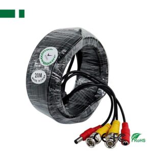 Καλώδιο 20m ANGA PS-V20C CCTV (Ετοιμο) με φίς Video BNC A/Α + DC (A/Θ)