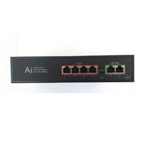 ANGA POE Switch(4+2 Built-in) PS-E5042B, 4 Port 10/100M, 1. POE Port: 4*10/100Mbps; Uplink Port: 2*10/100Mbps; 2. Built in DC52V 1.15A 65W Power